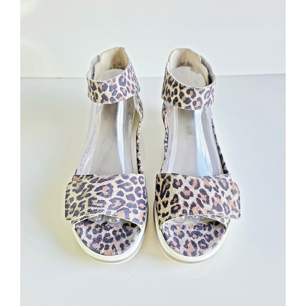 WALDLAUFER Women's Hakura Marigold Grey Leopard Sandals UK 7.5 Comfort - Picture 2 of 14